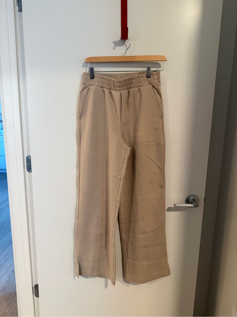 Old Navy Beige Wide-Leg Elastic Waist Pants